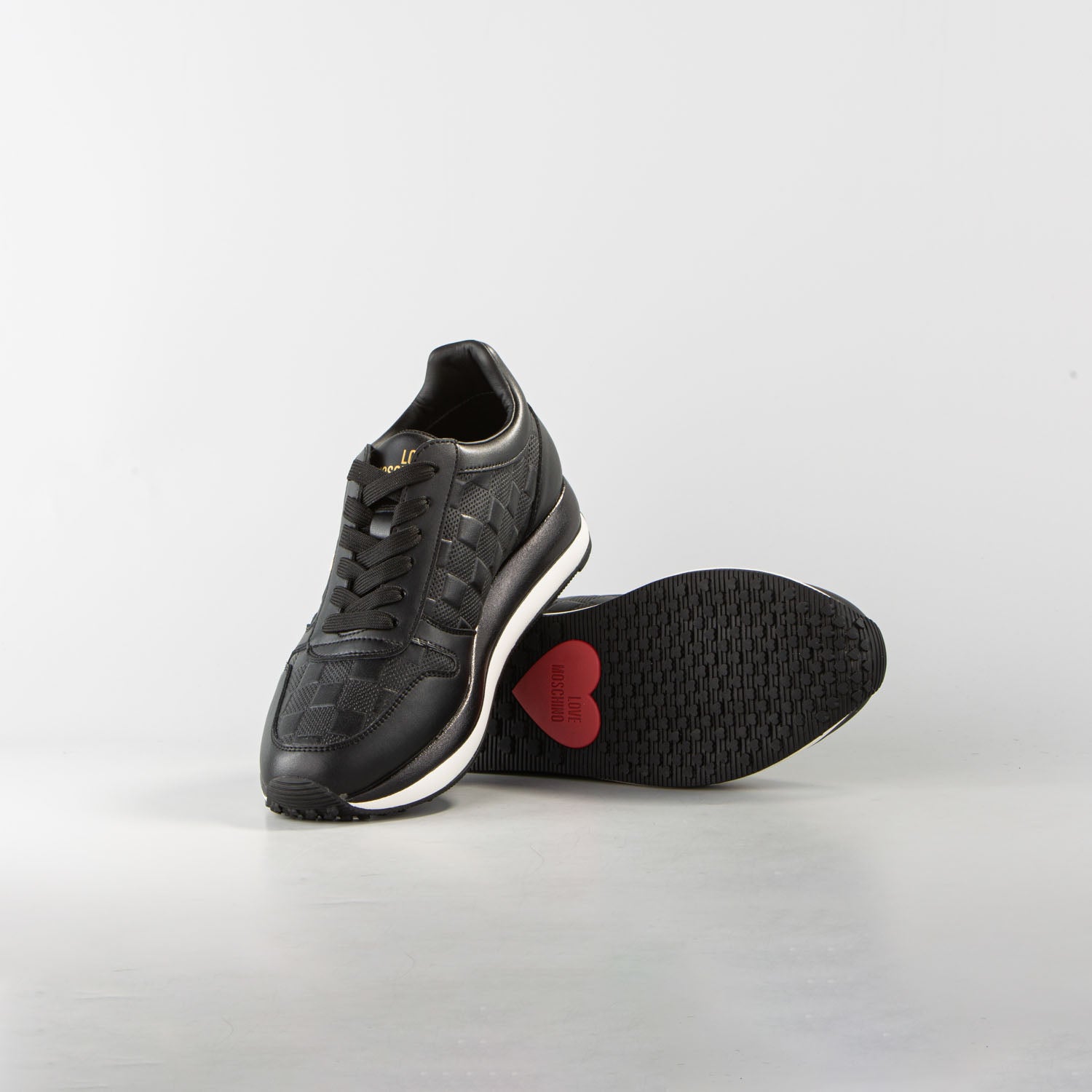 Sneaker vitello nero JA15434G0NIA900A Love Moschino