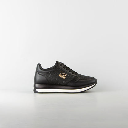 Sneaker vitello nero JA15434G0NIA900A Love Moschino