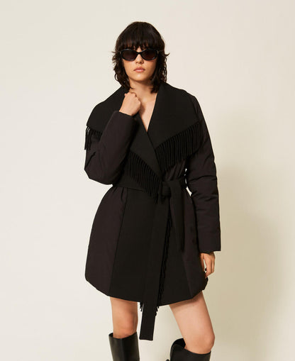Giacca imbottita con frange Twinset