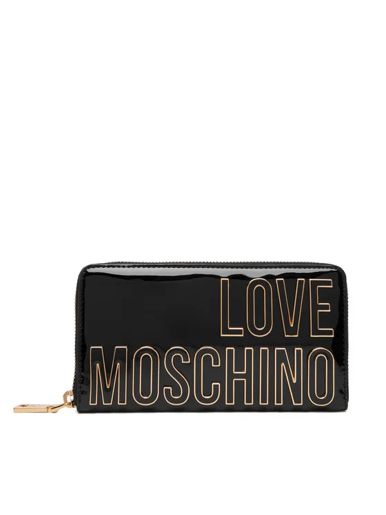 Portafoglio nero  vernice Love Moschino